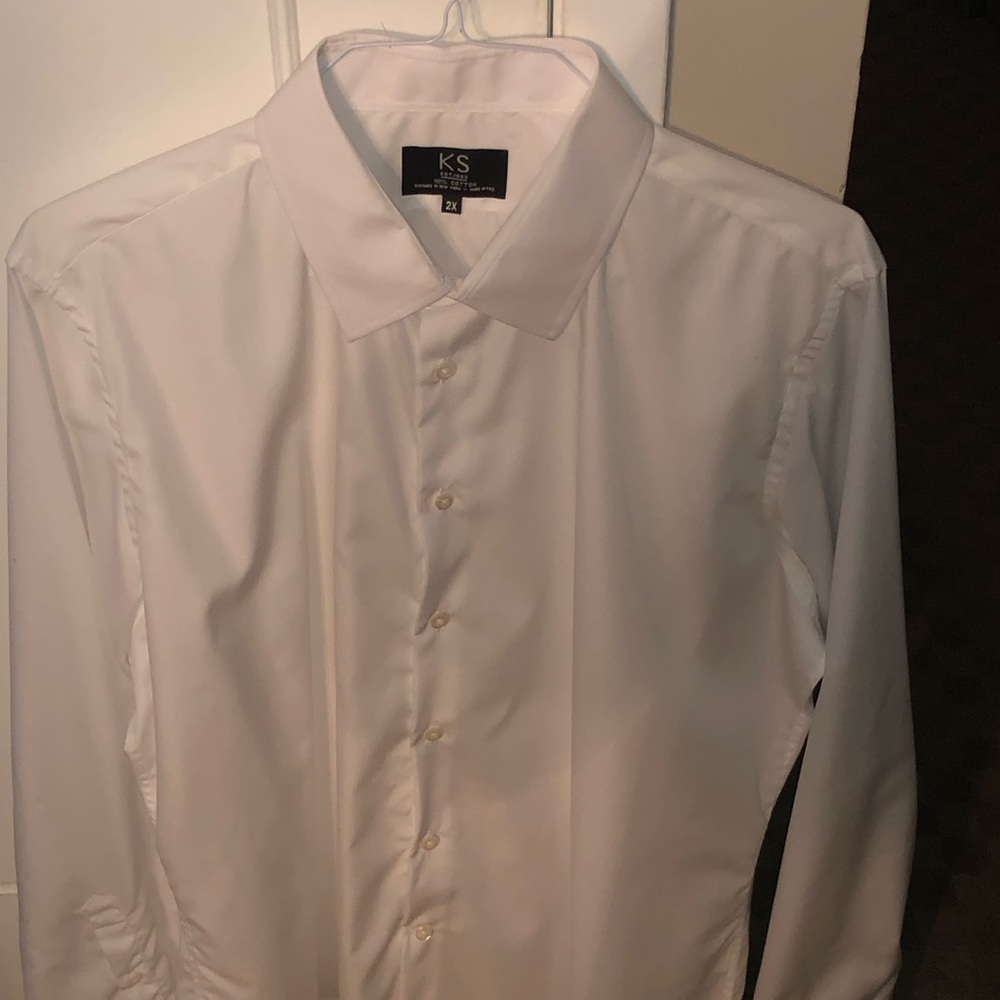 🤩🌟 MENS ALL WHITE DRESS SHIRT. NEVER WORN